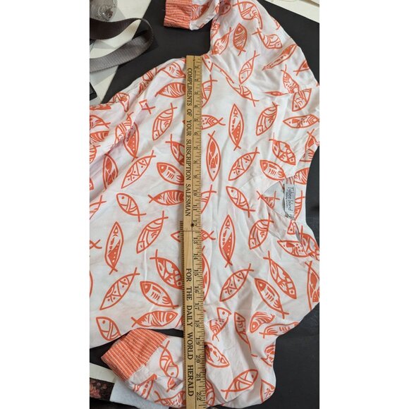 Tybee Island Clothing Company Tunic top size M pink fish beach summer coral pink - Picture 10 of 11